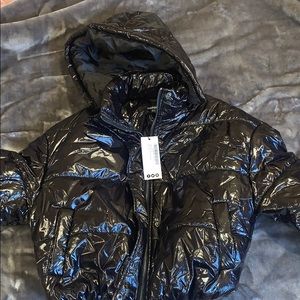 Vinyl puffer coat